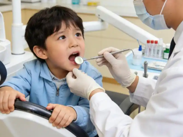 孩子新牙萌出黄黄的、有白斑是怎么回事？